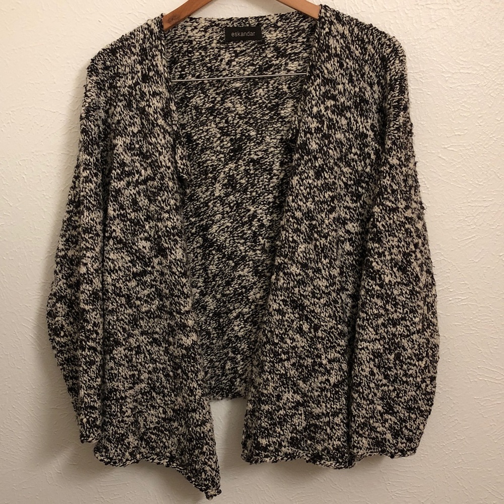 Eskandar Black and Cream Women's Cardigan